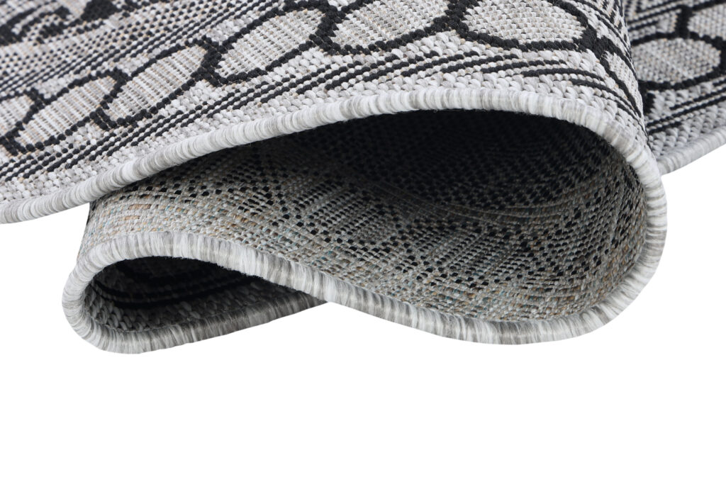 Covor Melissa Rotund Gri Negru Mozaic Indoor Outdoor