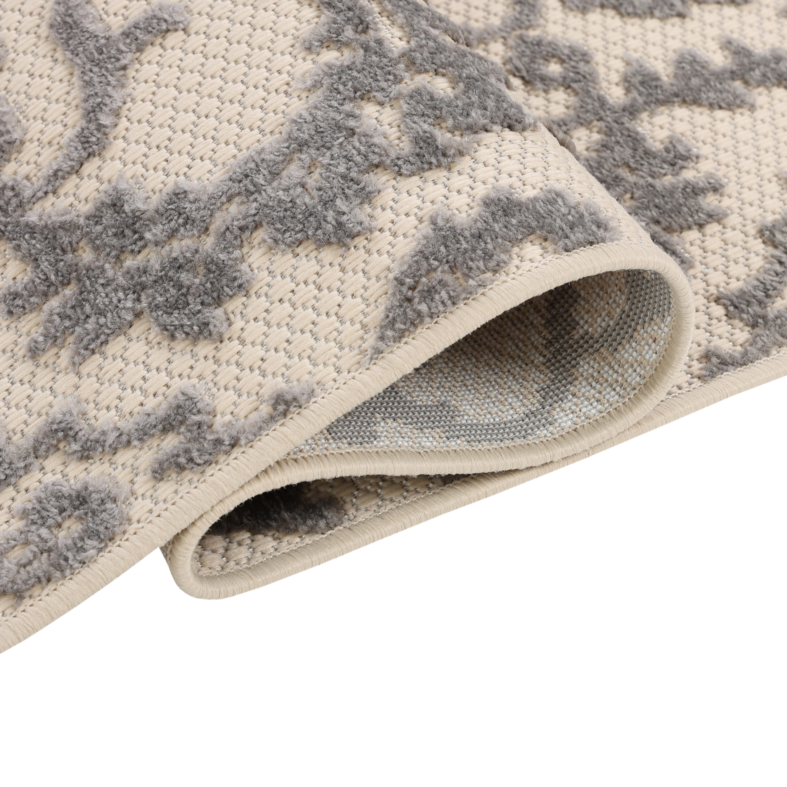 Covor Exterior Patio Crem Gri Ornamente