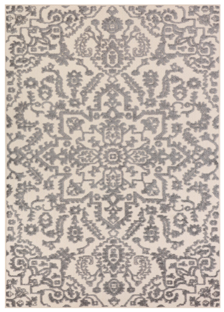 Covor Exterior Patio Crem Gri Ornamente
