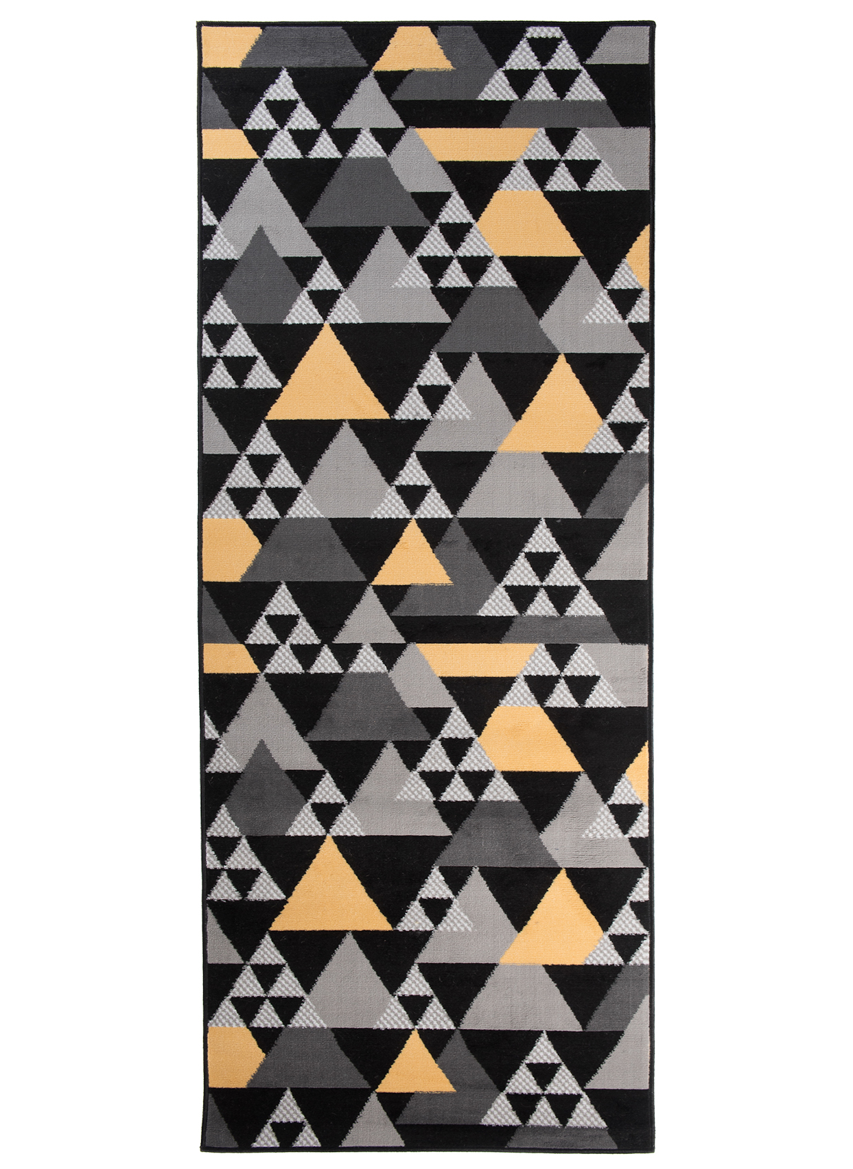 Covor Traversă Maya Gri Galben Geometric Triunghiuri