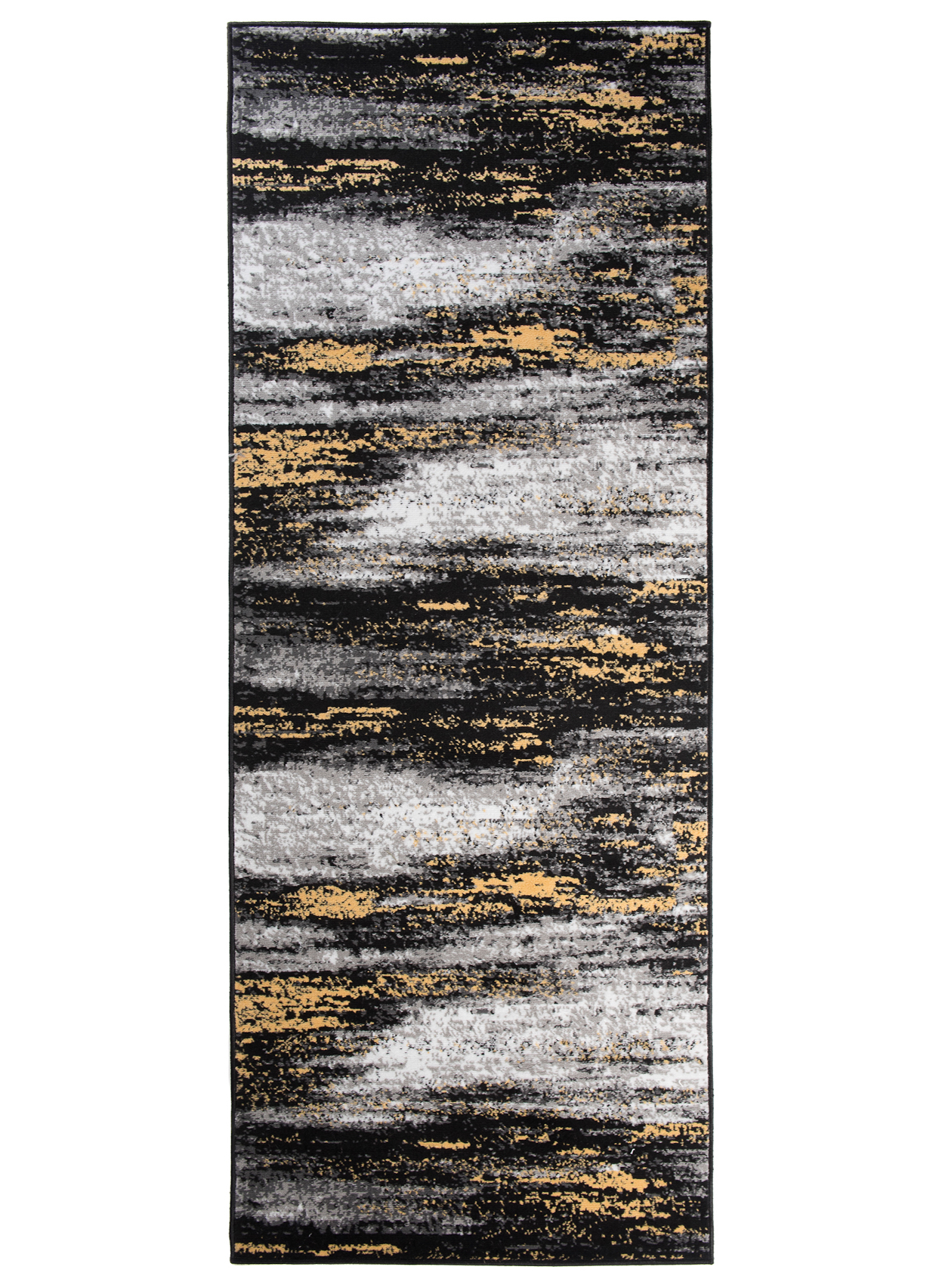 Covor Traversă Maya Gri Negru Galben Abstract