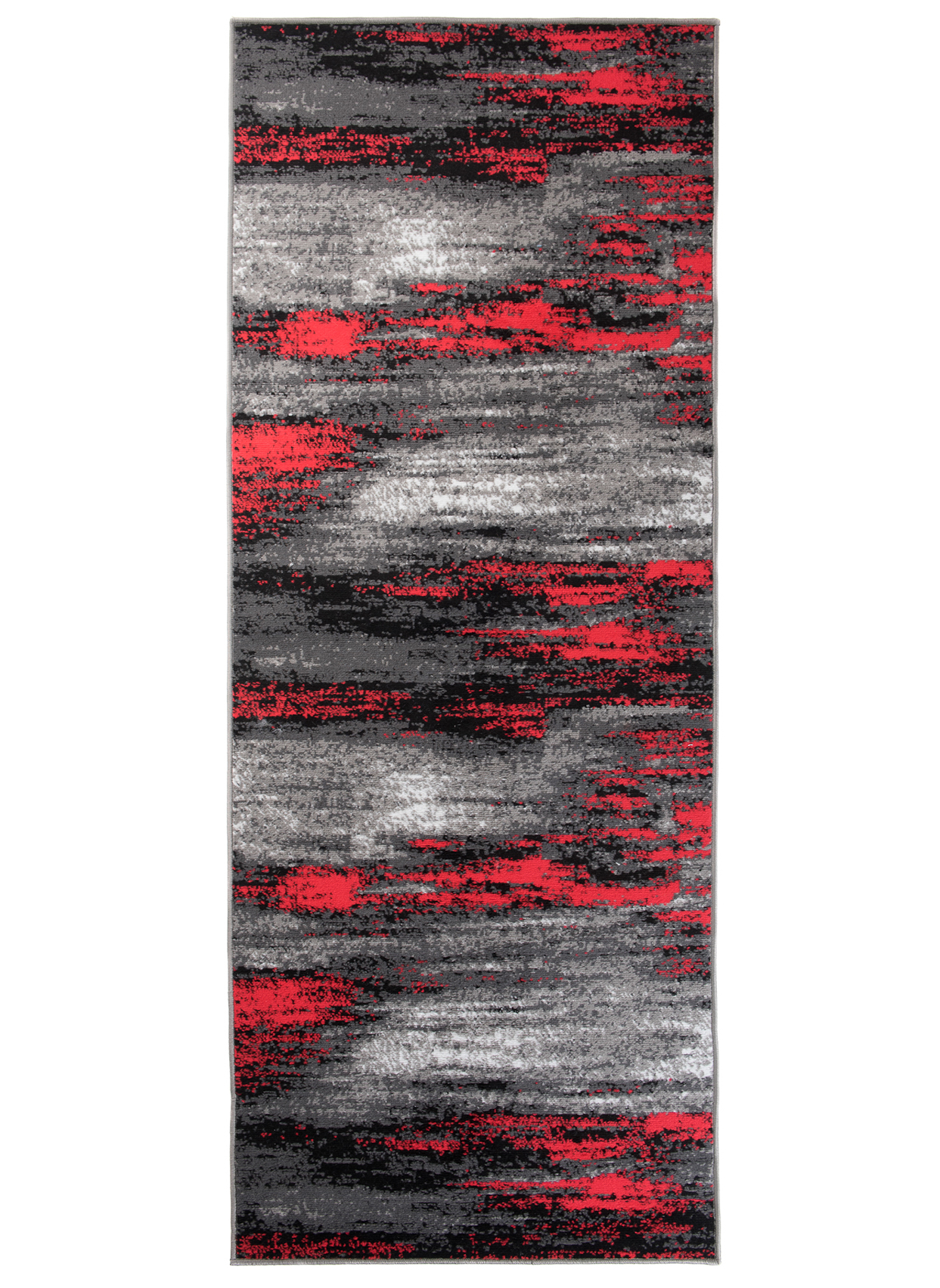 Covor Traversă Maya Gri Negru Roșu Abstract