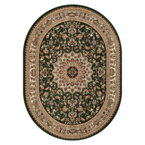 Covor Atlas Oval Verde Bej Ornament