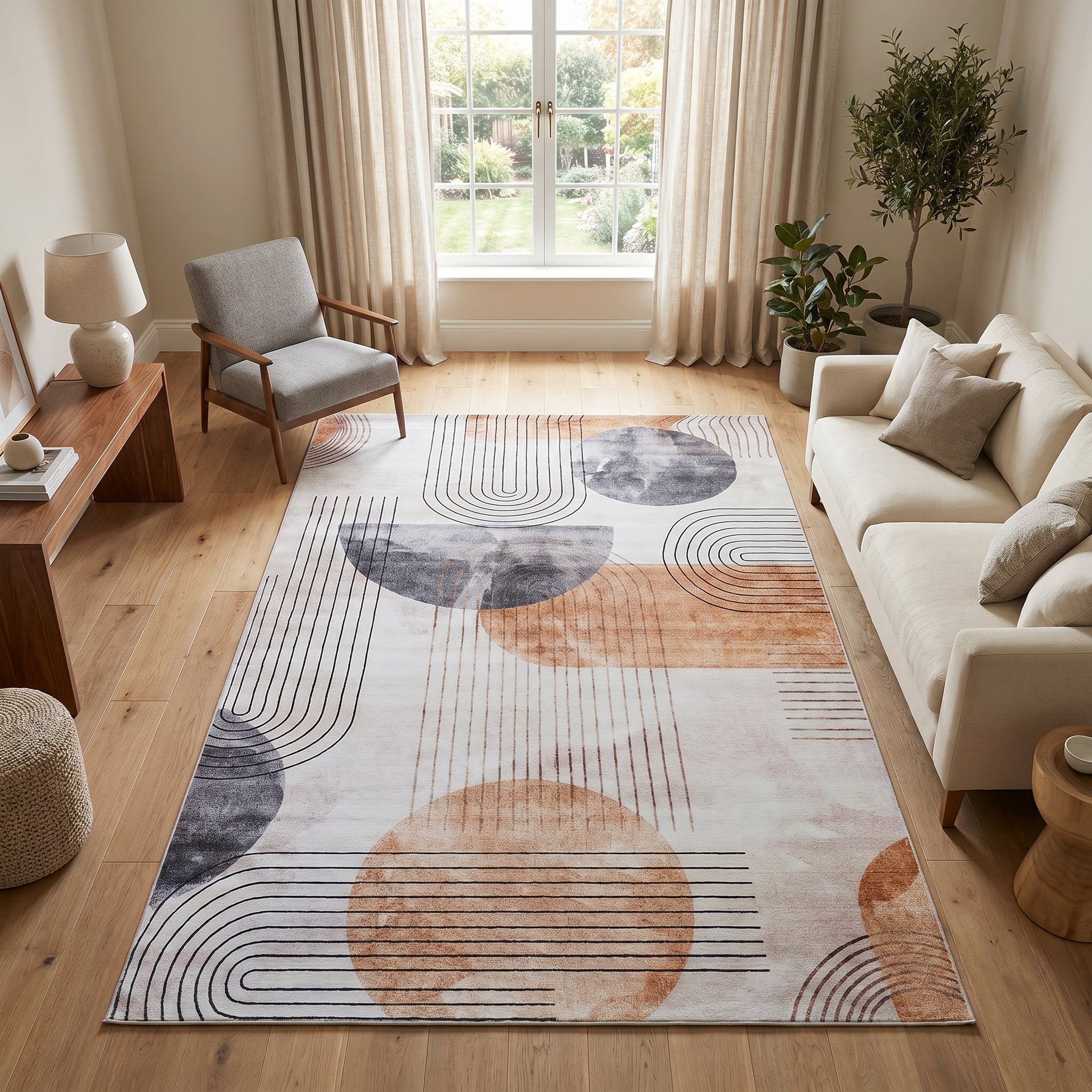 Covor Venezia Crem Portocaliu Geometric